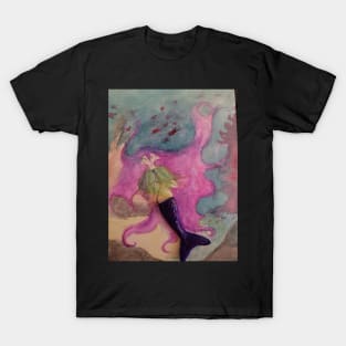 Watercolor Mermaid Print And Others T-Shirt